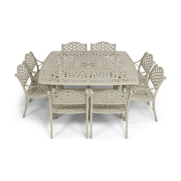 Anray 8 Seater Lattice with 164cm x 164cm Patio Table Set SQUARE - Sand - image 01