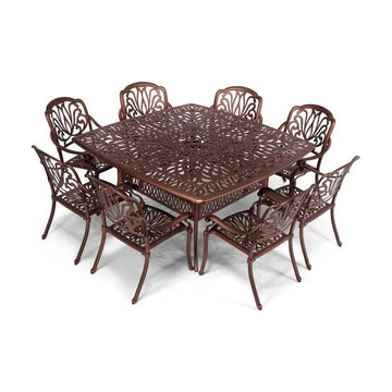 Anray 8 Seater Protea with 164cm x 164cm Patio Table Set SQUARE - Copper - image 01