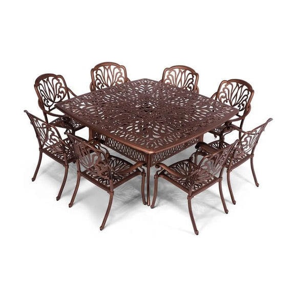 Anray 8 Seater Protea with 164cm x 164cm Patio Table Set SQUARE - Copper - image 01