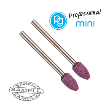 PG Ruby Grinding Stones 6 x 10mm Bulet Shank 3mm 2 Piece - image 01