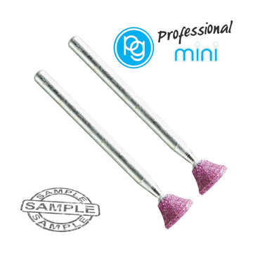 PG Ruby Grinding Stones 8 x 6mm Reverse Taper Shank 3mm 2 Piece - image 01