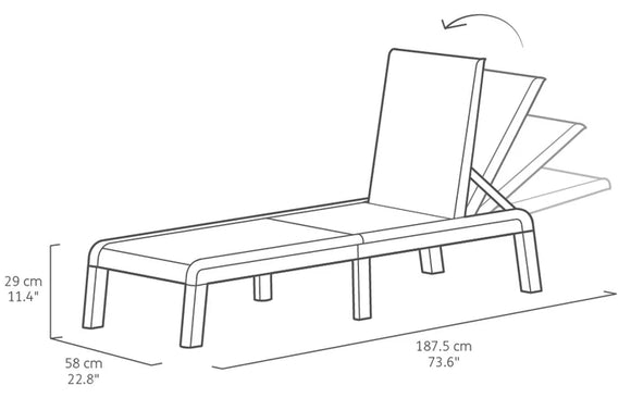 Keter Mallorca Sun Lounger Graphite