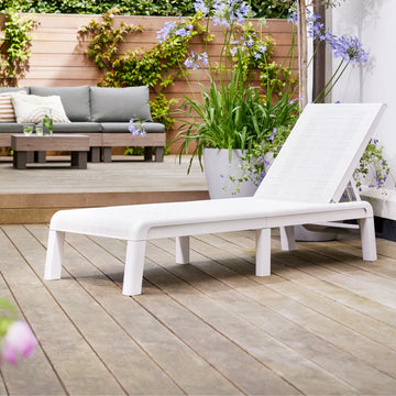 Keter Mallorca Sun Lounger White - 0