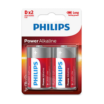Philips Power Alkaline LR20 D Batteries 15V 2 Pack - image 01