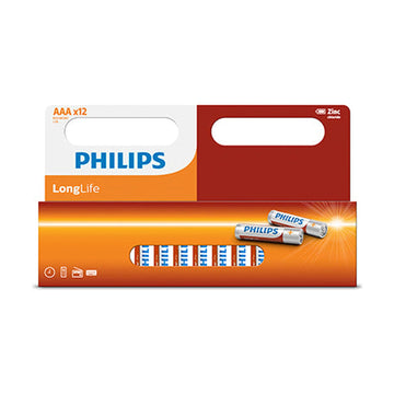 Philips Longlife Zinc AAA Batteries 1.5V 12 Pack Window - image 01