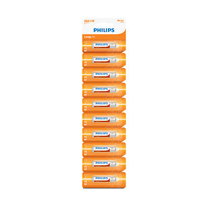 Philips Longlife Zinc AAA Batteries 1.5V 10 Blister - tear off card in Electrical & Lighting,Electrical Accessories,Batteries