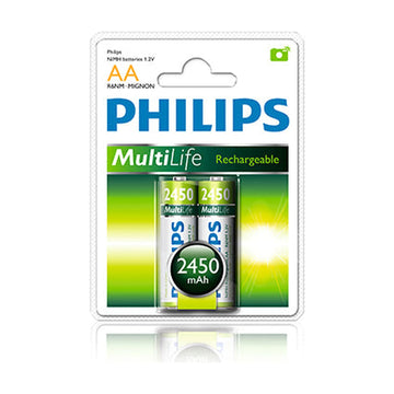 Philips Multilife NiMH Rechargeable AA batteries 1.2V 2 Pack - image 01