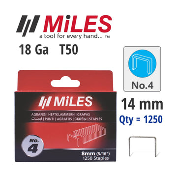 Miles Galvanised Staples 18g T50 14mm 1250 Piece No. 4 - image 01