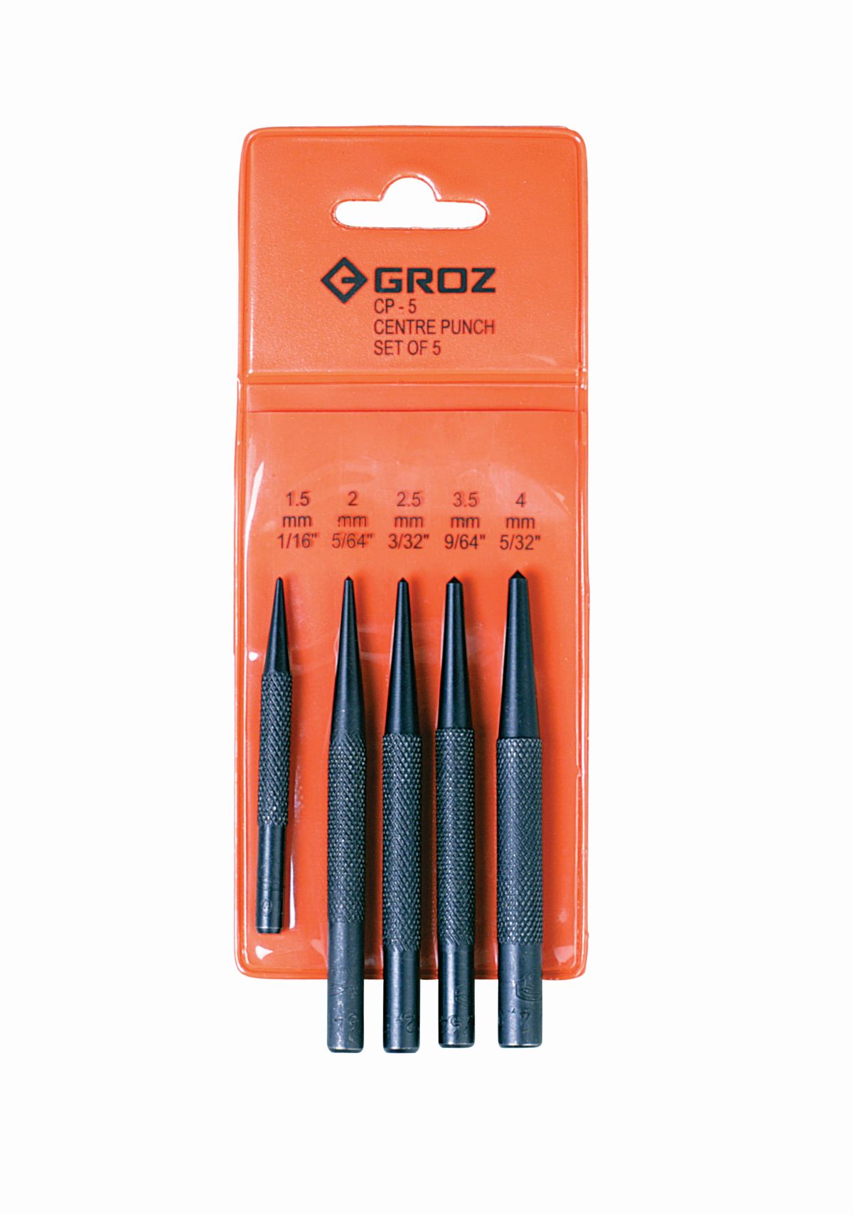 Groz Centre Punch Set 5pce GRO4025 in Tools