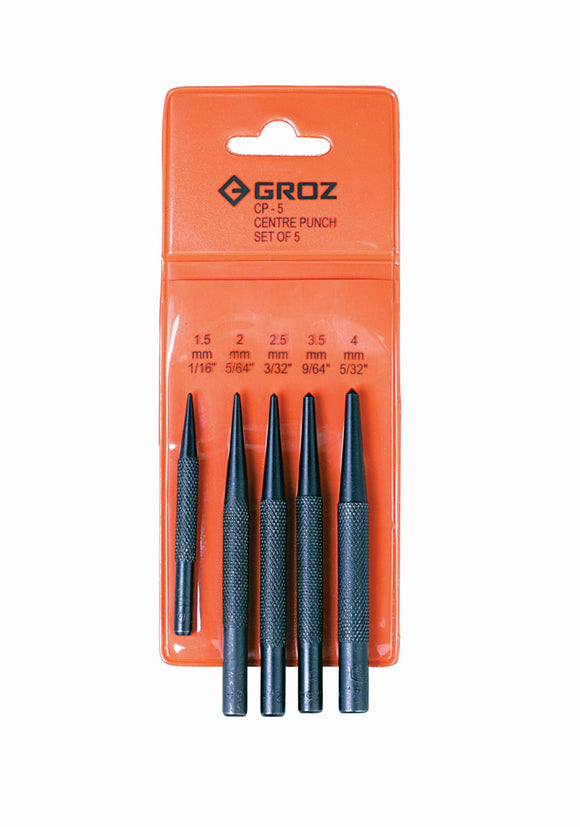 Groz Centre Punch Set 5pce GRO4025 in Tools