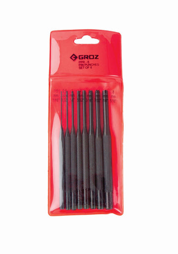 Groz Punch Pin Set L/S 1.5-8mm Ppr/8Sm GRO4540 in Tools