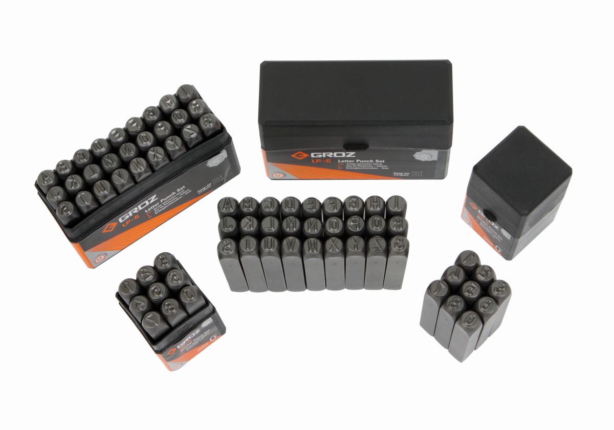 Groz Figure Punch Set Plastic Case 8mm 9pce GRO4115 in Tools