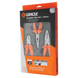 Groz Plier Set 3 Pce VDE 1000V GRO0001 in Tools