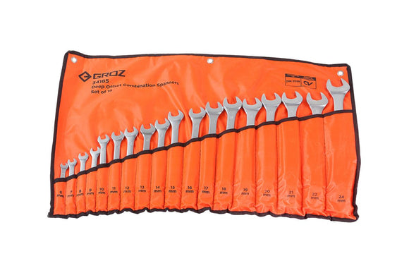 Groz Spanner Combination Set 6-24mm 18Pc GRO3647 in Tools