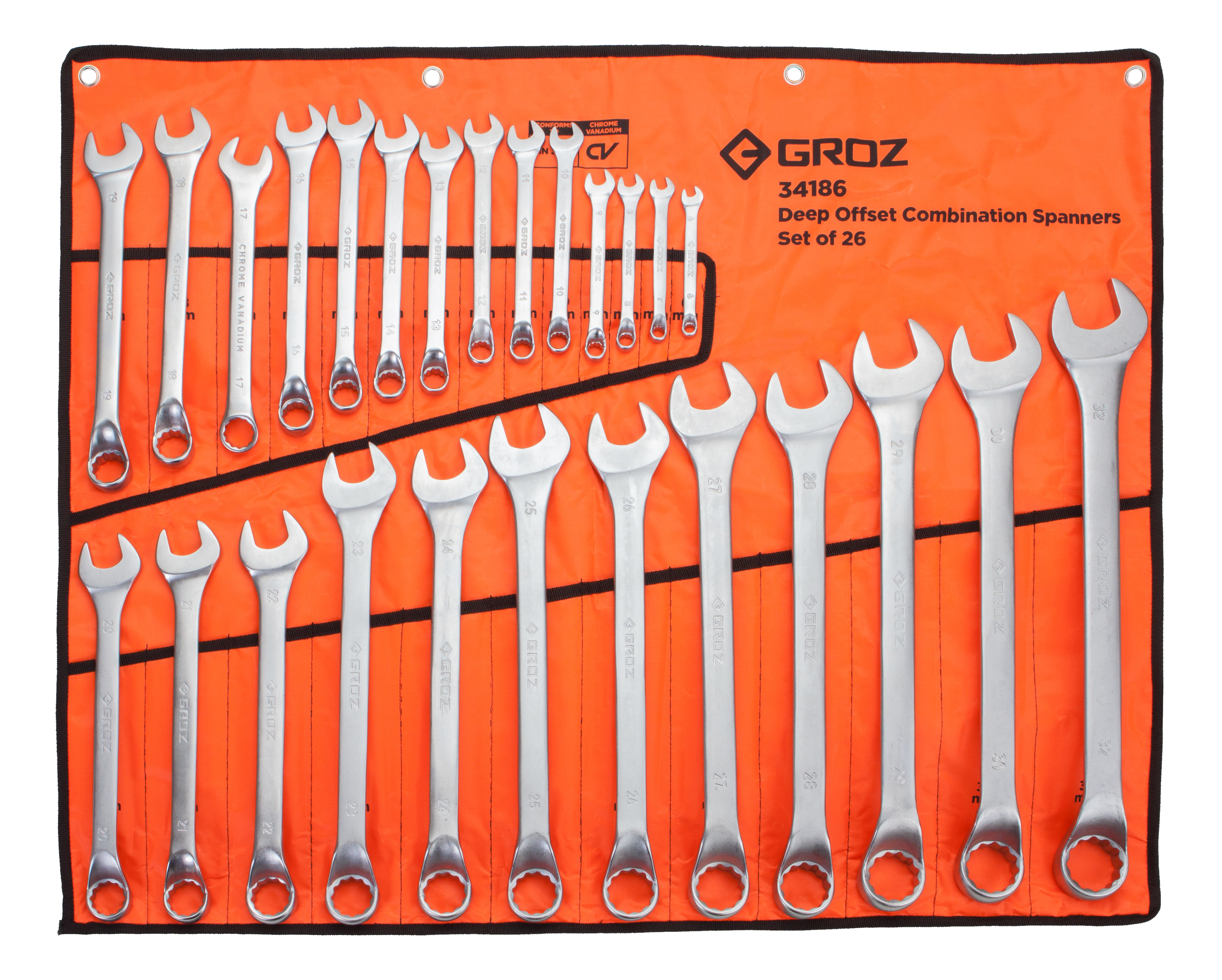 Groz Spanner Combination Set 6-32mm 26Pc GRO3653 in Tools