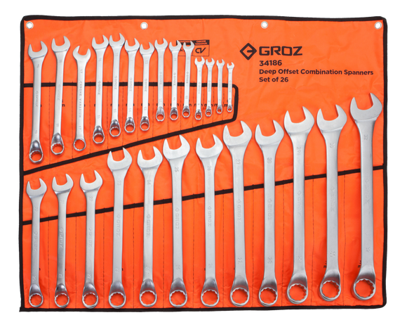 Groz Spanner Combination Set 6-32mm 26Pc GRO3653 in Tools