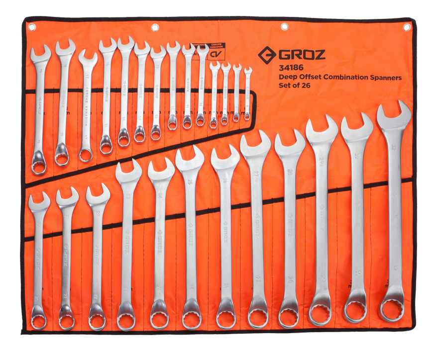 Groz Spanner Combination Set 6-32mm 26Pc GRO3653 in Tools