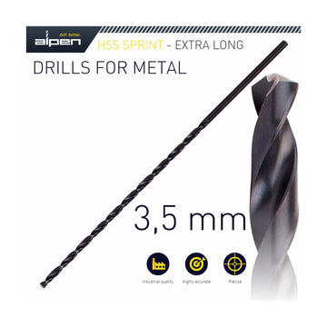 Alpen HSS Drill Bit 3.5mm 165 X 115 Extra Long - image 01
