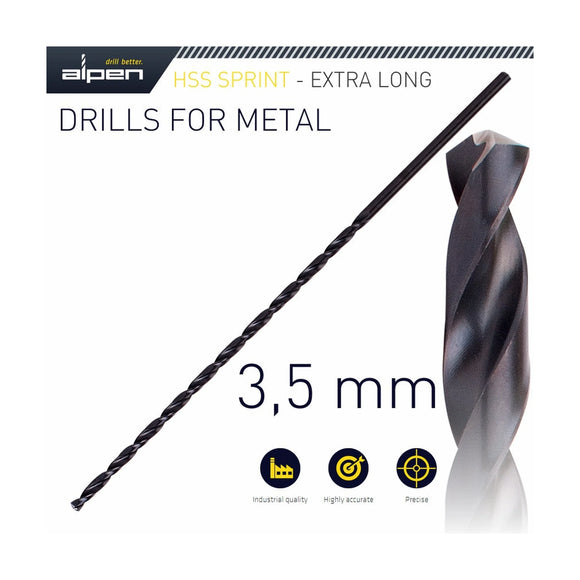 Alpen HSS Drill Bit 3.5mm 165 X 115 Extra Long - image 01