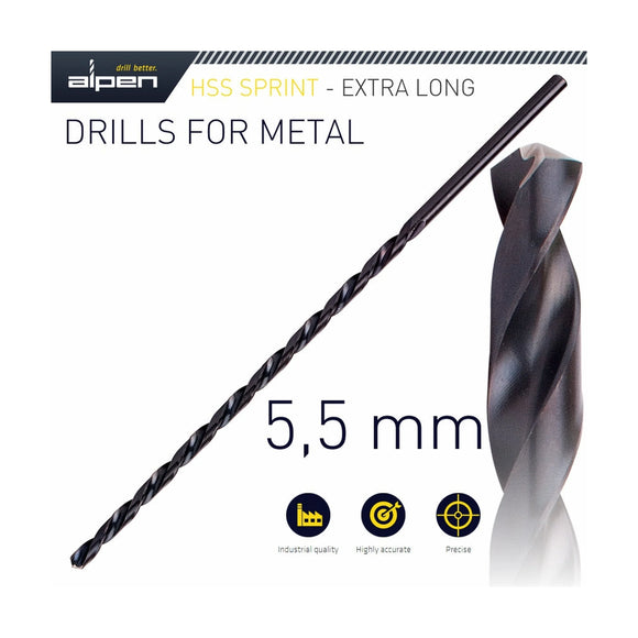 Alpen HSS Drill Bit 5.5mm 205 X 140 Extra Long - image 01
