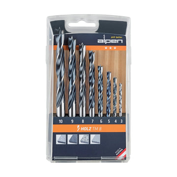Alpen Wood Drill Bit Set 8 Piece 3-10mm X 1mm - image 01