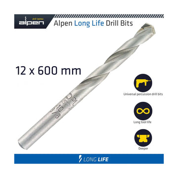 Alpen Masonry Drill Bit Long Life 12 X 600mm Pouch - image 01