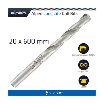 Alpen Masonry Drill Bit Long Life 20 X 600mm Pouch - image 01