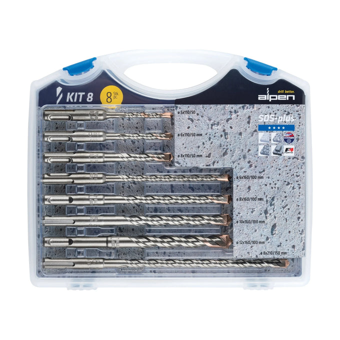 Alpen SDS Plus Drill Bit Set 8 Piece In Plastic Carry Case - image 01
