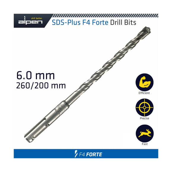 Alpen SDS Plus Bit 260 X 200mm 6mm Bulk - image 01