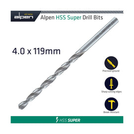 Alpen HSS Drill Bit Long 4 X 119mm Bulk - image 01
