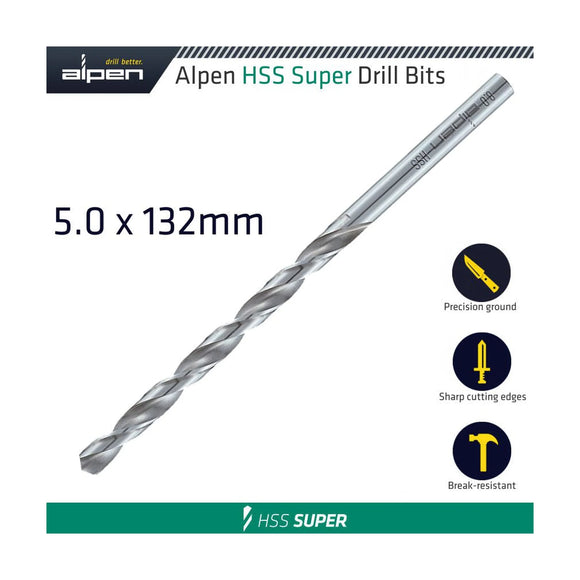 Alpen HSS Drill Bit Long 5 X 132mmbulk - image 01