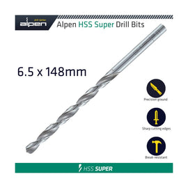 Alpen HSS Drill Bit Long 6.5 X 148mm Bulk - image 01
