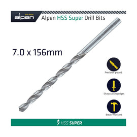 Alpen HSS Drill Bit Long 7 X 156mm Bulk - image 01