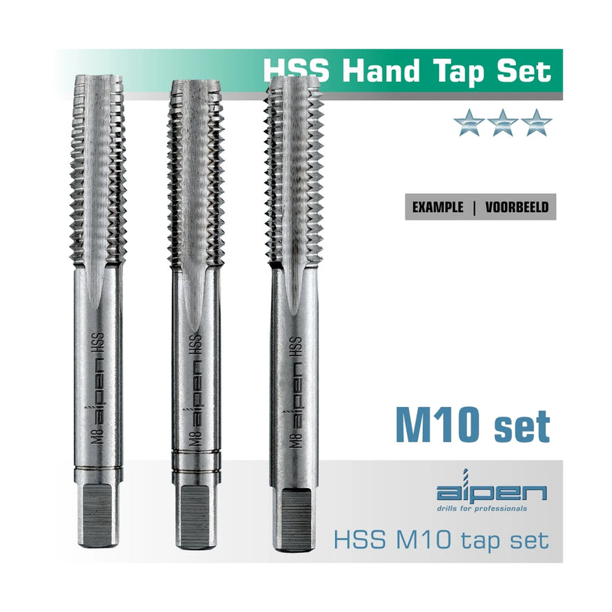 Alpen Hand Tap Set In Pouch M10 HSS 1.5mm Pitch - image 01