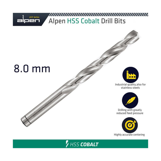 Alpen HSS Cobalt Din 338 8.0mm Bulk - image 01