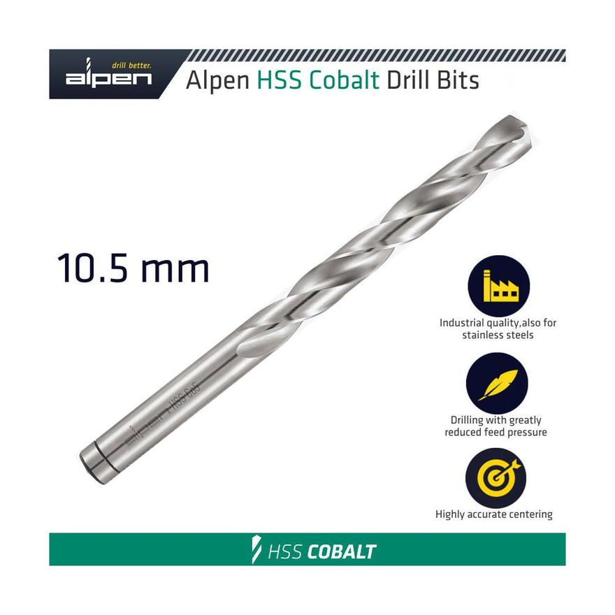 Alpen HSS Cobalt Din 338 10.5mm Bulk - image 01
