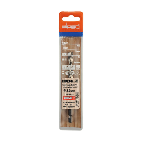 Alpen HSS Wood Bit 8mm Hex Shank - image 01