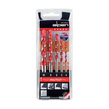 Alpen Multicut Drill Bit Set 5 Piece 4 5 6 8 10mm - image 01