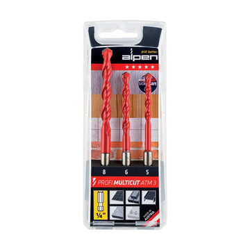 Alpen Multicut Drill Bit Set 3 Piece Hex Shank 5 6 8mm - image 01