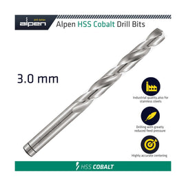 Alpen HSS Cobalt Drill Bit 3.0mm - image 01