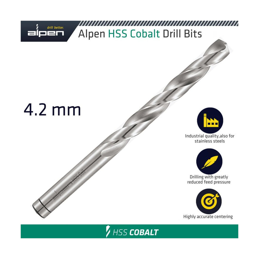 Alpen HSS Cobalt Drill Bit 4.2mm - image 01