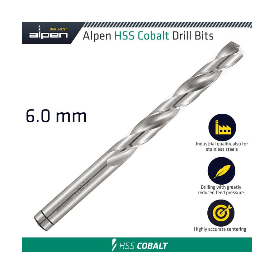 Alpen HSS Cobalt Drill Bit 6.0mm - image 01