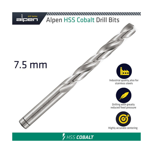 Alpen HSS Cobalt Drill Bit 7.5mm - image 01