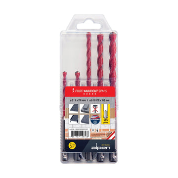 Alpen Profi Multicut SDS Drill Bit Set   5. 6 X 110mm  6. 8 10 mm X 160mm - image 01