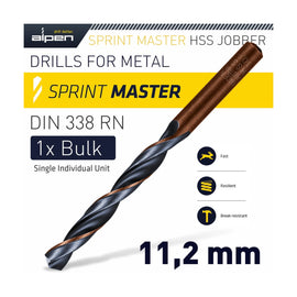 Alpen HSS Sprint Master 11.2mm Bulk Din 338 Alpen Drill Bit - image 01