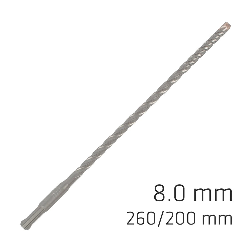 Alpen Force X 8.0 X 260/200 SDS-Plus Rebar Drill Bit X4 Cutting Edges - Bulk - image 01