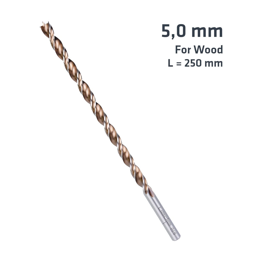 Alpen Timber Twist 5mm X 250 Long Wood Drill Bit Sleeved - image 01