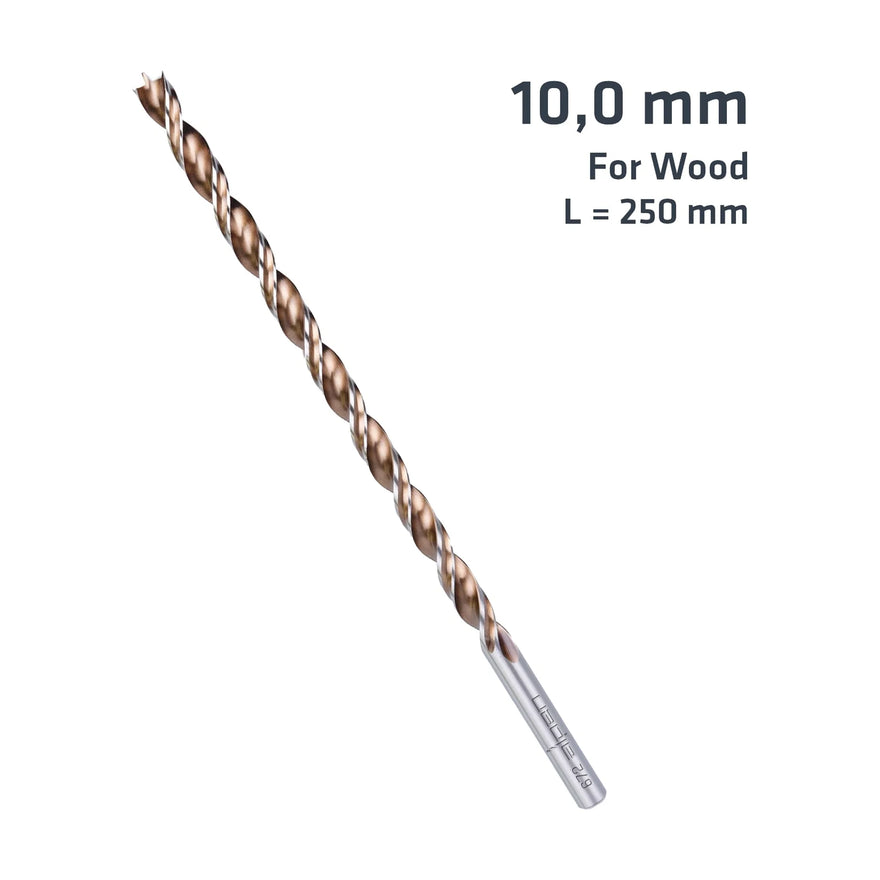 Alpen Timber Twist 10mm X 250 Long Wood Drill Bit Sleeved - image 01