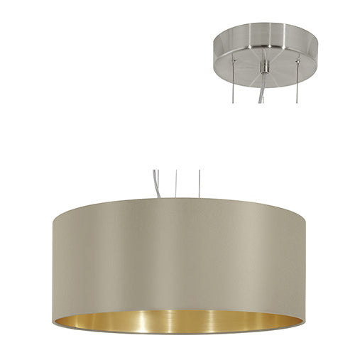 Eurolux Pendant Maserlo 530mm Taupe/Gold in Electrical & Lighting,Lighting,Interior Lighting