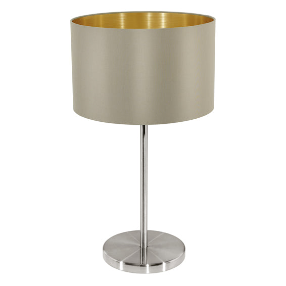 Eurolux Table Lamp Maserlo 230mm Taupe/Gold in Electrical & Lighting,Lighting,Interior Lighting